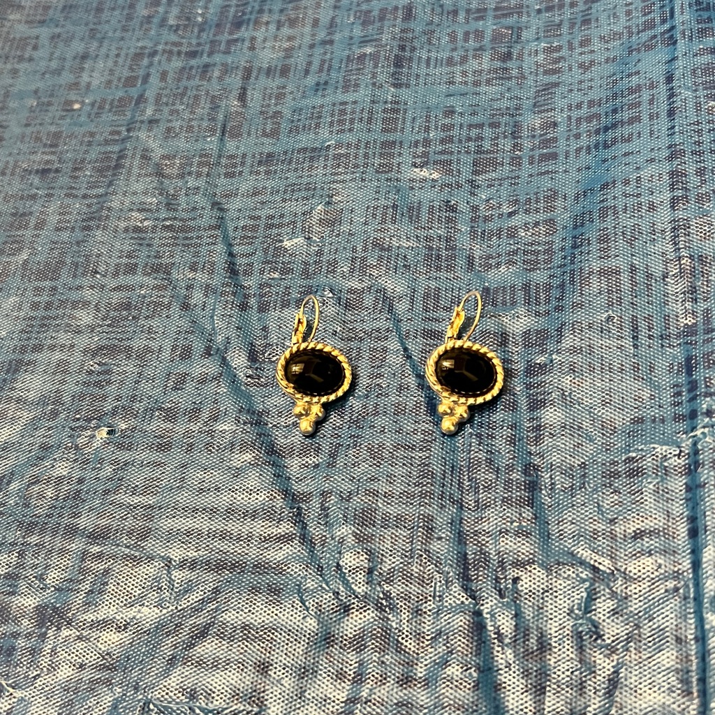 Vintage Signed Crown Pd Unique Black Onyx Dangling Earrings Sterling Sliver Vintage Signed Crown Pd Unique Black Onyx Dangling Earrings Sterling Sliver